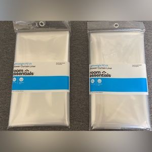 (2) Clear Shower Curtains